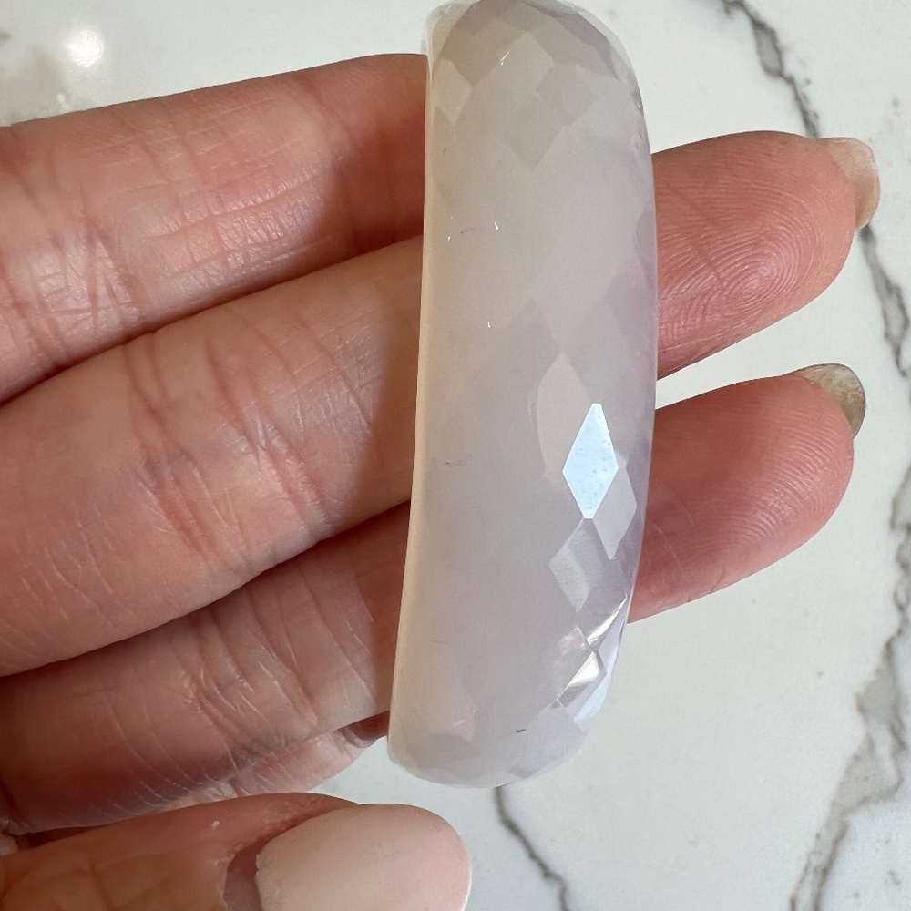 White crystal faceted bracelet